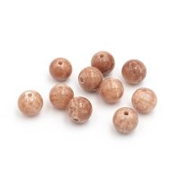 Jadeperlen in beige eingefärbt 8mm 10 Stück