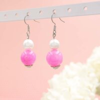 Jadeperlen in magenta eingefärbt 12mm 6 Stück