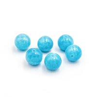 Jadeperlen in Himmelblau eingefärbt 12mm 6 Stück