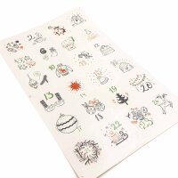 weiße runde Sticker 1 bis 24 mit Lettering Motiven...
