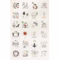 weiße runde Sticker 1 bis 24 mit Lettering Motiven...