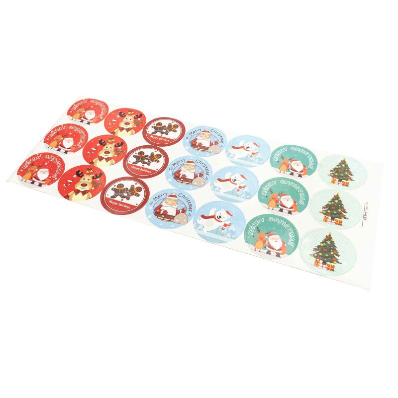 Sticker Weihnachten mit sieben süßen Motiven 1 Bogen mit 21 Aufklebern