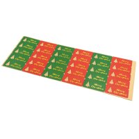 Sticker Weihnachten rot grün mit Goldprägung 1...