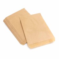 flache Papiertüten in braun zum Befüllen...