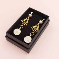 Geschenkbox in schwarz mit goldenen Farbklecksen 8cm x 5cm