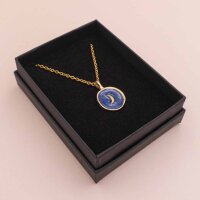 Geschenkbox in Schwarz mit goldenen Farbklecksen 9 cm x 7 cm
