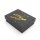 Geschenkbox in Schwarz mit goldenen Farbklecksen 9 cm x 7 cm