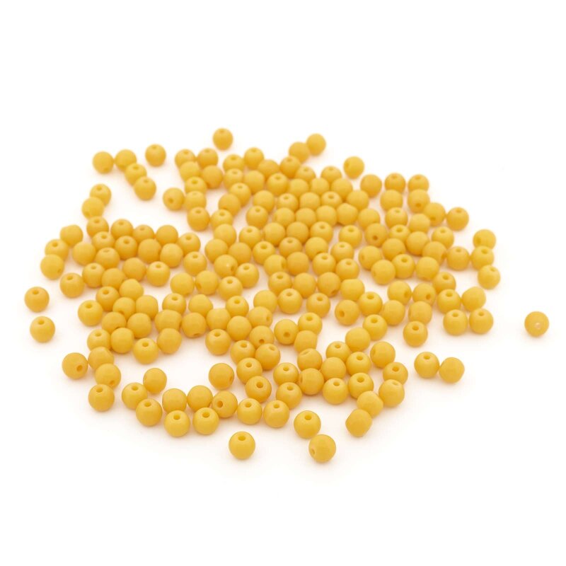 Opake Glasperlen – Senfgelb, 4 x 3 mm, 200 Stück