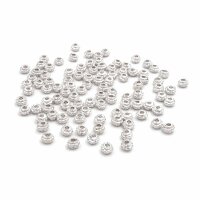 verzierte Zwischenperlen in silberfarben 5mm 100 Stück