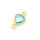 Verbinder als Tropfen aus 925S mit blauem Quarz 13x7mm in goldfarben