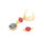 Verbinder als Raute aus 925S mit rotem Quarz 13x8mm in goldfarben