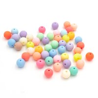 matte Acrylperlen im Farbmix Pastelltöne 10 mm 50...