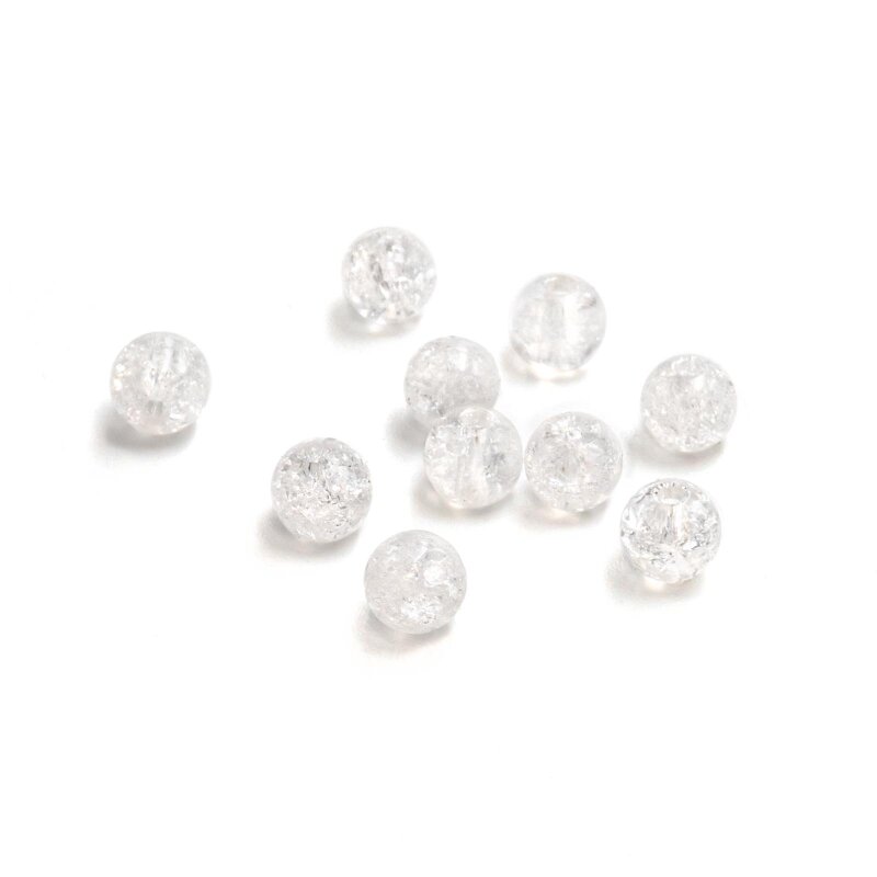 klare Crackleperlen aus Quarz 4mm 10 Stück