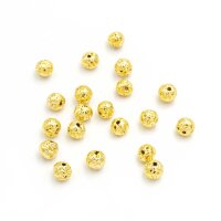 Lavasteinperlen in goldfarben beschichtet 4 mm 20 Stück