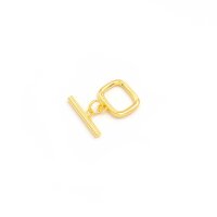 geometrischer Knebelverschluss aus Messing mit 18k...