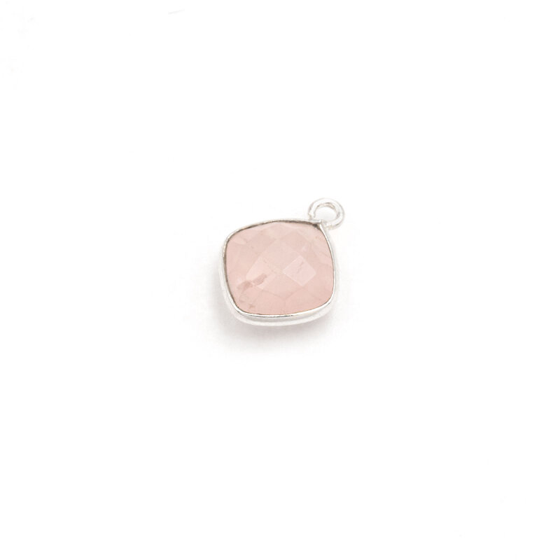Anhänger aus 925 Silber mit facettiertem Rosenquarz