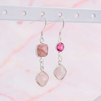 Anhänger aus 925 Silber mit facettiertem Rosenquarz