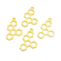 Anhänger als Honigwabe in goldfarben 30x18mm 4...