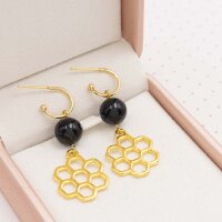 glänzende Onyx Perlen in schwarz 10mm 1 Strang ca....