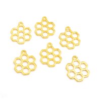 runder Anhänger als Honigwabe in goldfarben 22x18mm...