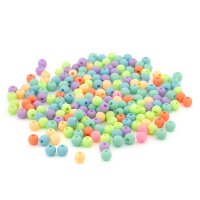 Acrylperlen matt Farbmix 6 mm bunte Bastelperlen 200...