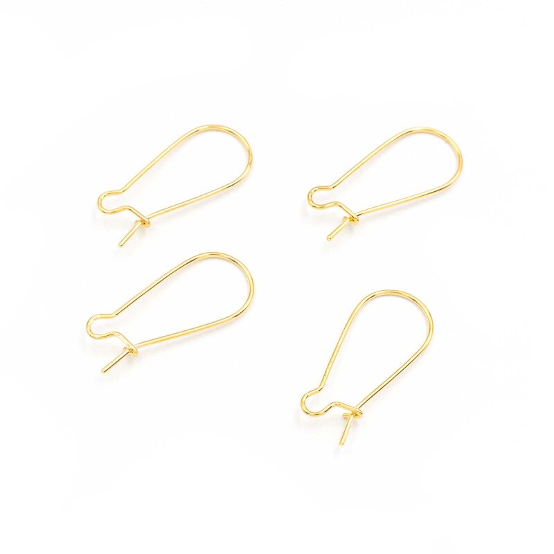 Kidney Ohrhaken 18K Gold beschichtet, 4 Stück, 11 x 24 mm