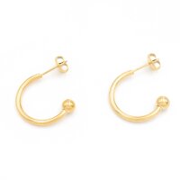 Halbcreolen 20 mm aus 304 Edelstahl mit 14K...