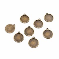 schlichte Fassungen in antik bronzefarben für 16mm...