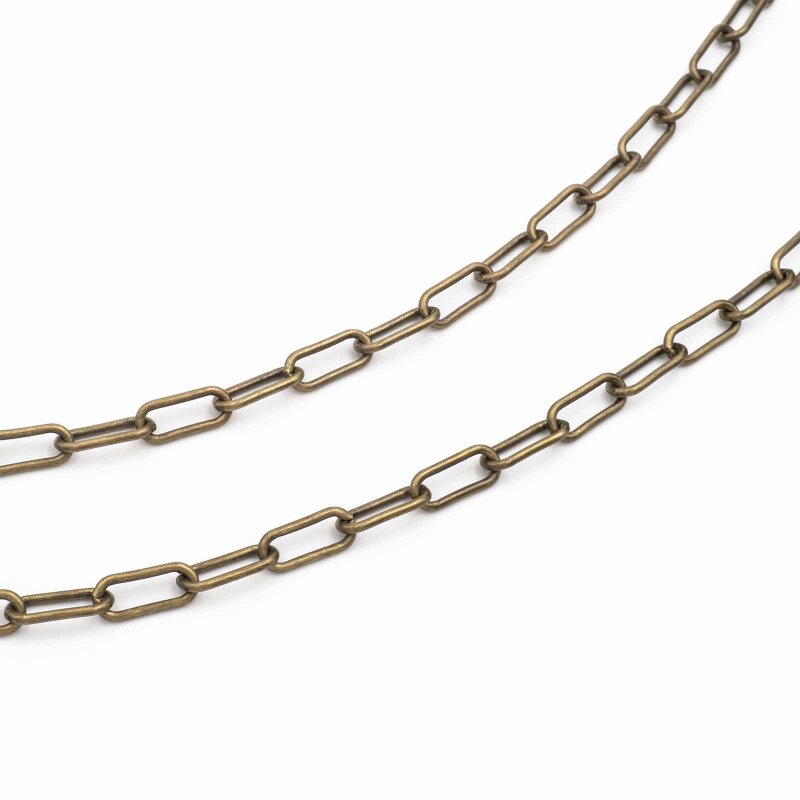 Paperclip Kette in antik bronzefarben 14x6 mm 1 Meter