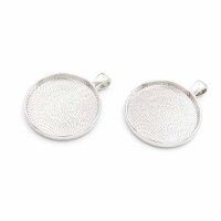 Fassungen für 30mm Cabochons in platinfarben 2...