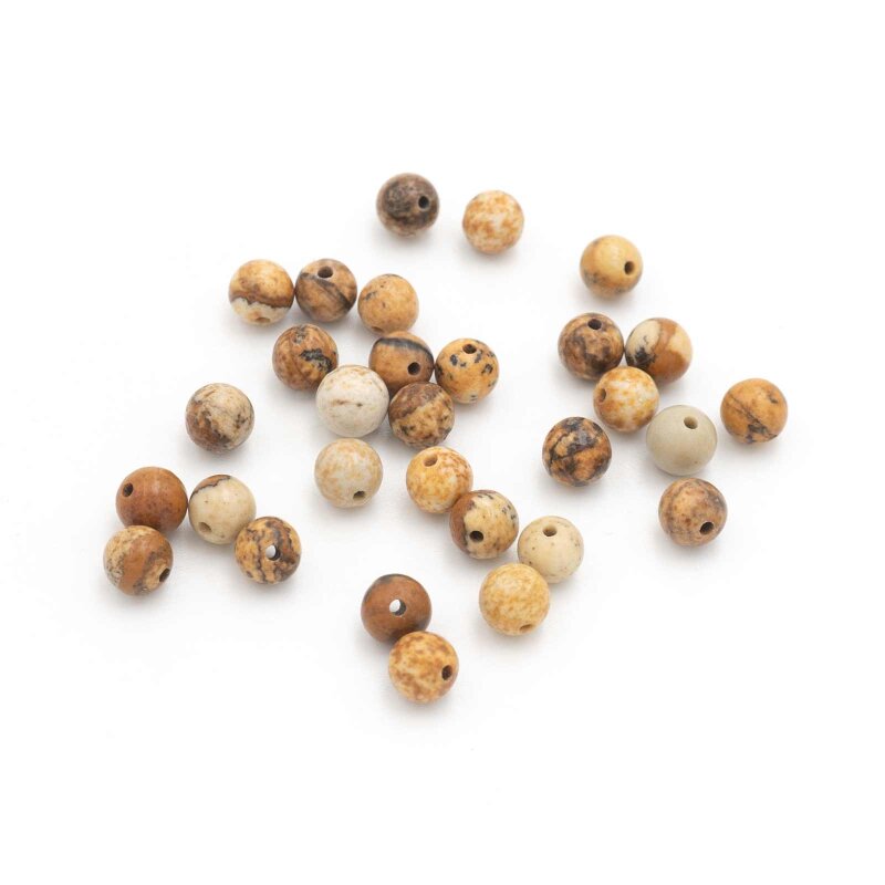 Perlen aus Jaspis in verschiedenen Erdfarbtönen 4mm 30 Stück