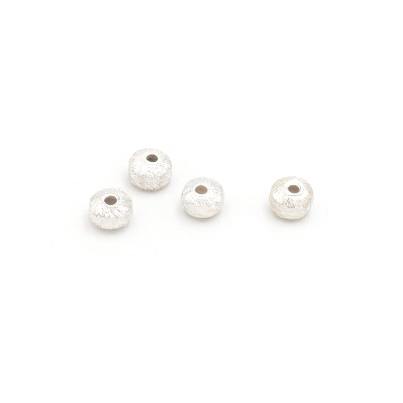 strukturierte Zwischenperlen aus 925er Silber 4mm 4 Stück