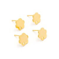 Ohrstecker als Blume aus Edelstahl in goldfarben 4...