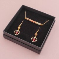 Geschenkbox in Schwarz mit goldenem Muster 9 x 9cm