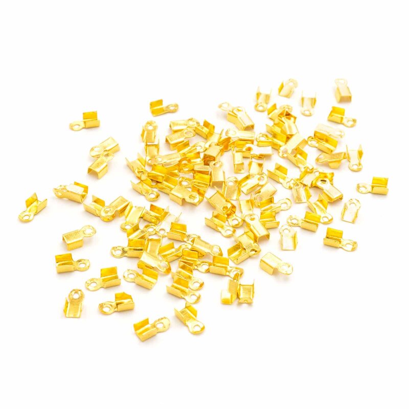 Faltklemmen in goldfarben 6x2mm 100 Stück