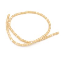 Heishi Perlen aus Muscheln in beige und weiß 4x2mm...