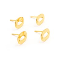 Ohrstecker oval aus Edelstahl in goldfarben 4 Stück
