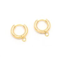 Creolen 16 mm aus 316 Edelstahl mit 24K Goldbeschichtung...