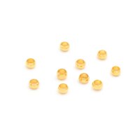 Zwischenperle 3 mm aus Messing 18k Goldbeschichtung 10...