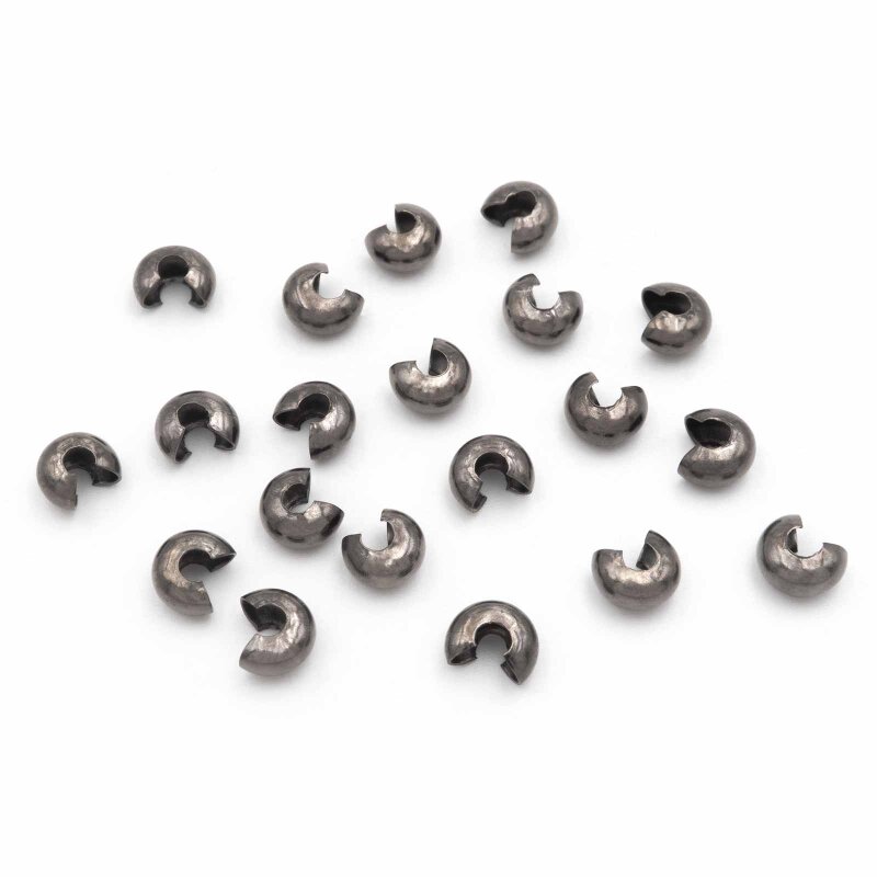 Coverperlen aus Messing in gunmetall geschlossen 5mm 20 Stück