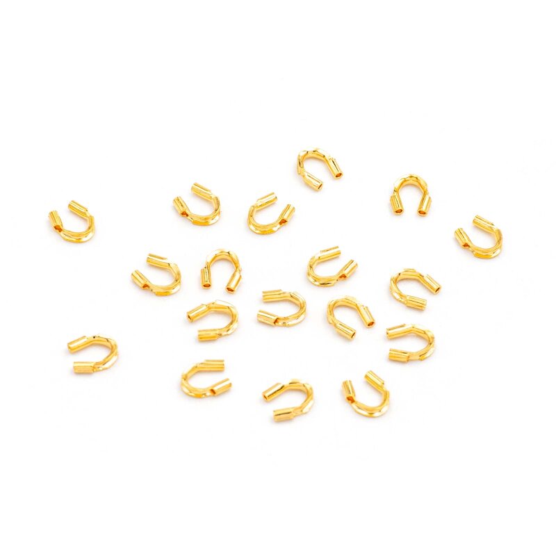 Drahtschützer aus Messing mit 18K Goldbeschichtung 20 Stück