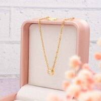 Schiebeperle Messing 18K vergoldet mit klarem Zirkonia 6x4mm