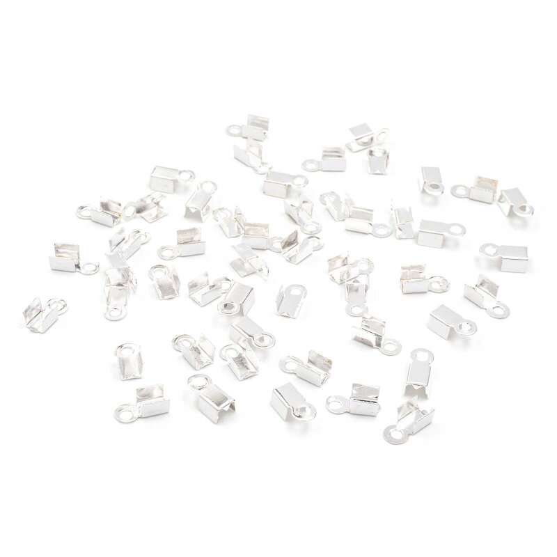 Faltklemmen in siberfarben 9x4 mm 50 Stück