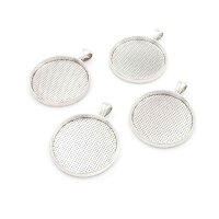 Fassungen für 30mm Cabochons in antik silberfarben 4...