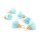 Blüten Quasten Aquamarin 18 mm Goldfarbene Fassung 6 Stück