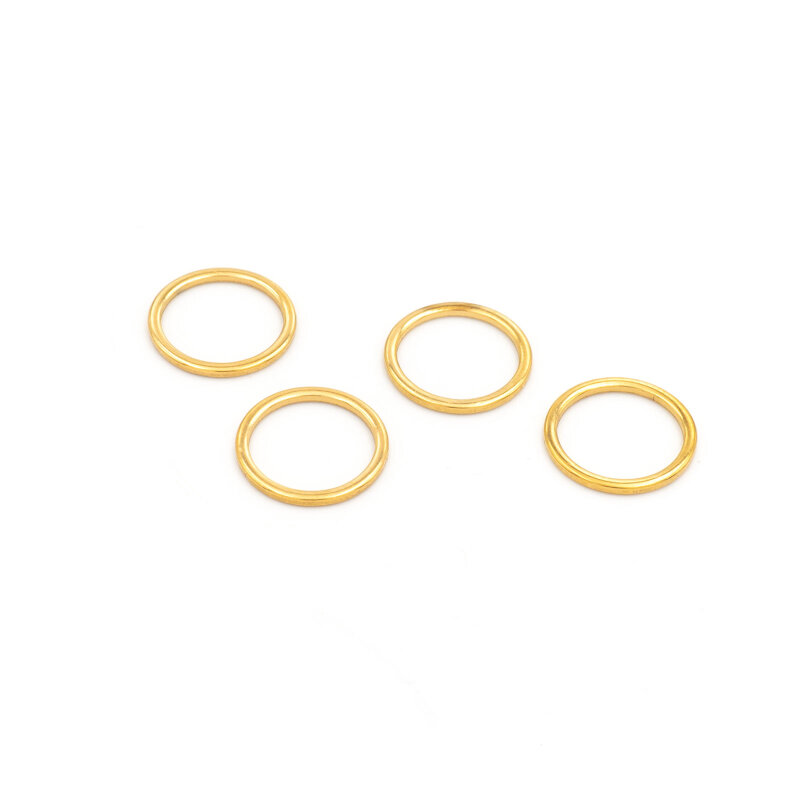 Ring-Verbinder aus 18k vergoldetem 304 Edelstahl 12mm – IP-Beschichtung – 4 Stück