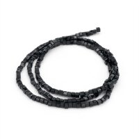 Glasschliffperlen Würfel schwarz 2mm 1 Strang...