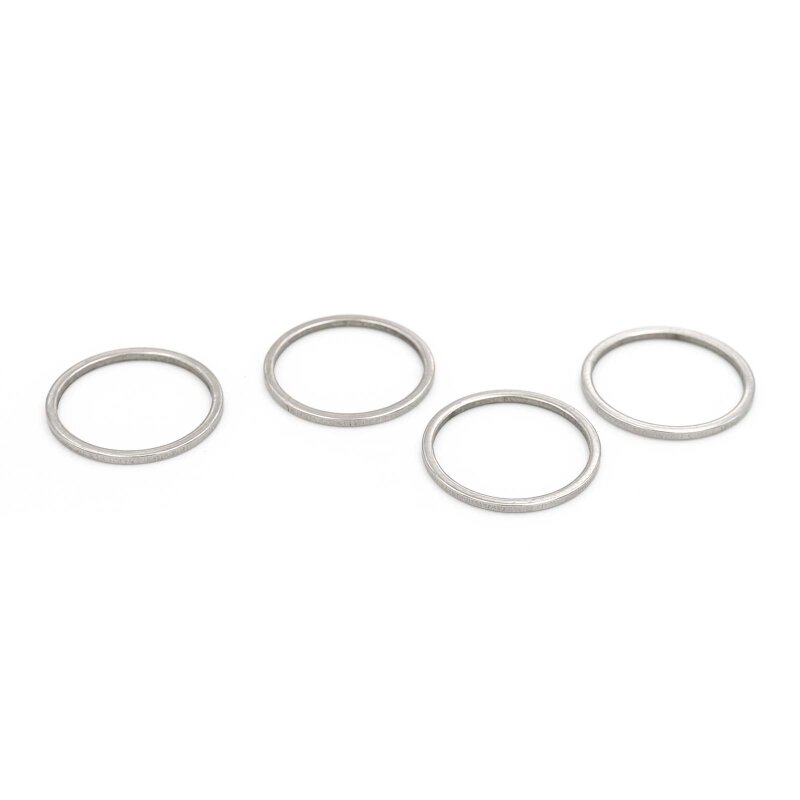 Verbinder als Ring aus 304 Edelstahl in platinfarben 16mm 4 Stück