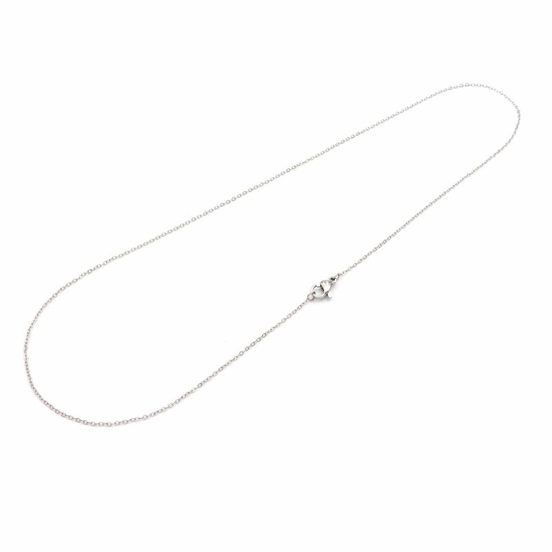 zarte Gliederkette aus 304 Edelstahl in platinfarben 45cm 1 Stück