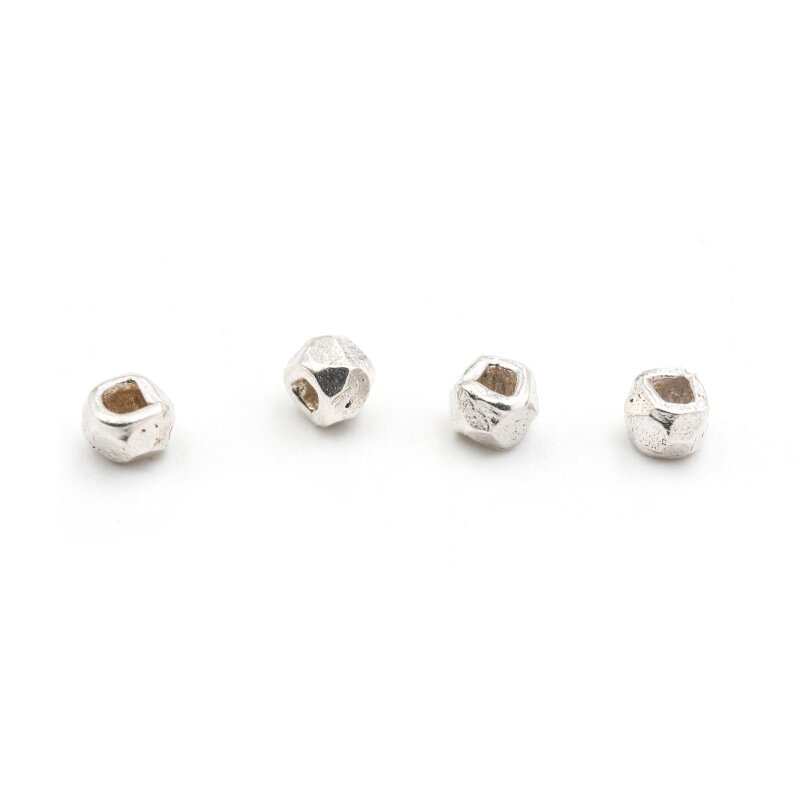 Facettierte Zwischenperlen aus 925er Silber 3mm 4 Stück